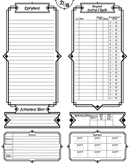 Dungeons & Gnomies 5e Character Sheet - Digital Download