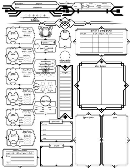 Dungeons & Gnomies 5e Character Sheet - Digital Download