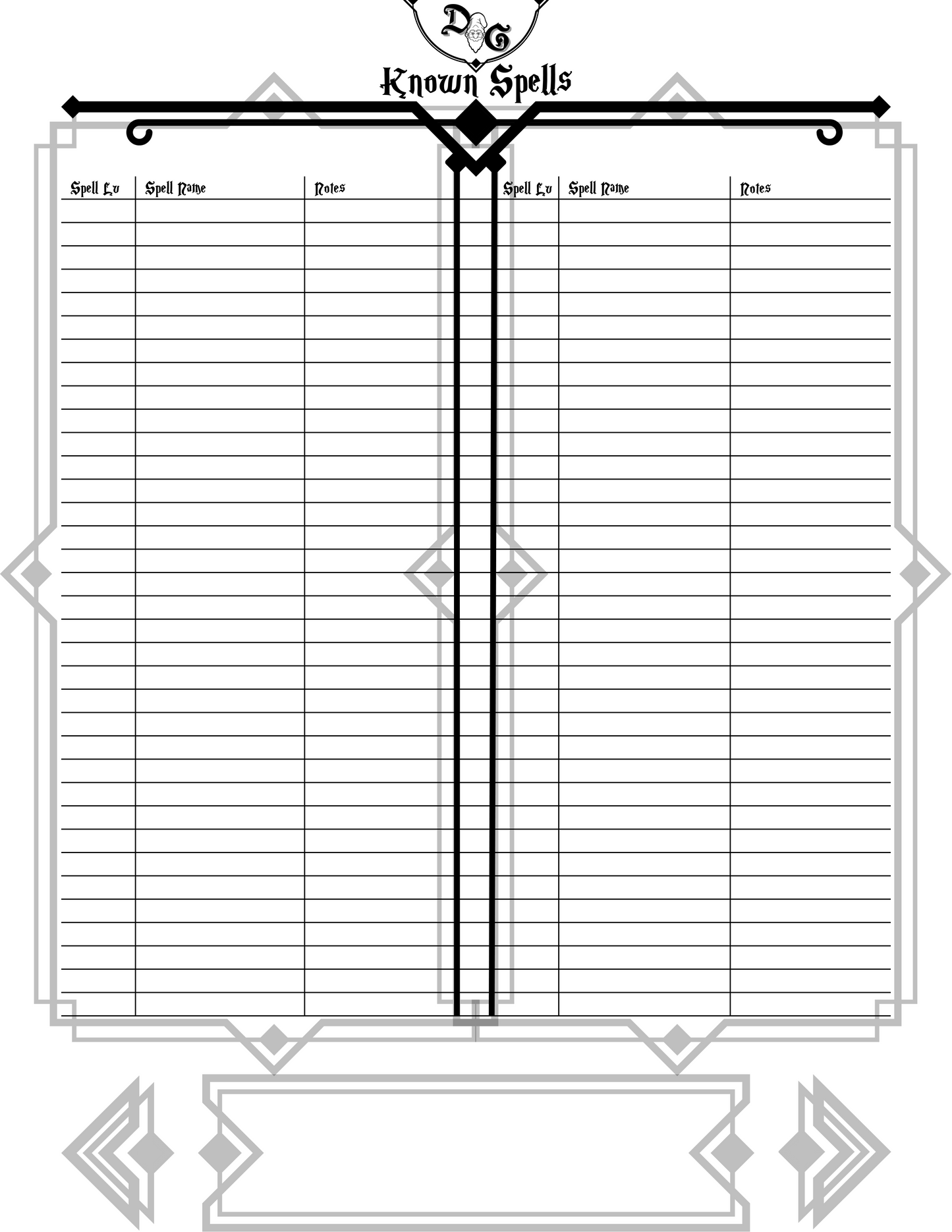 Dungeons & Gnomies 5e Character Sheet - Digital Download