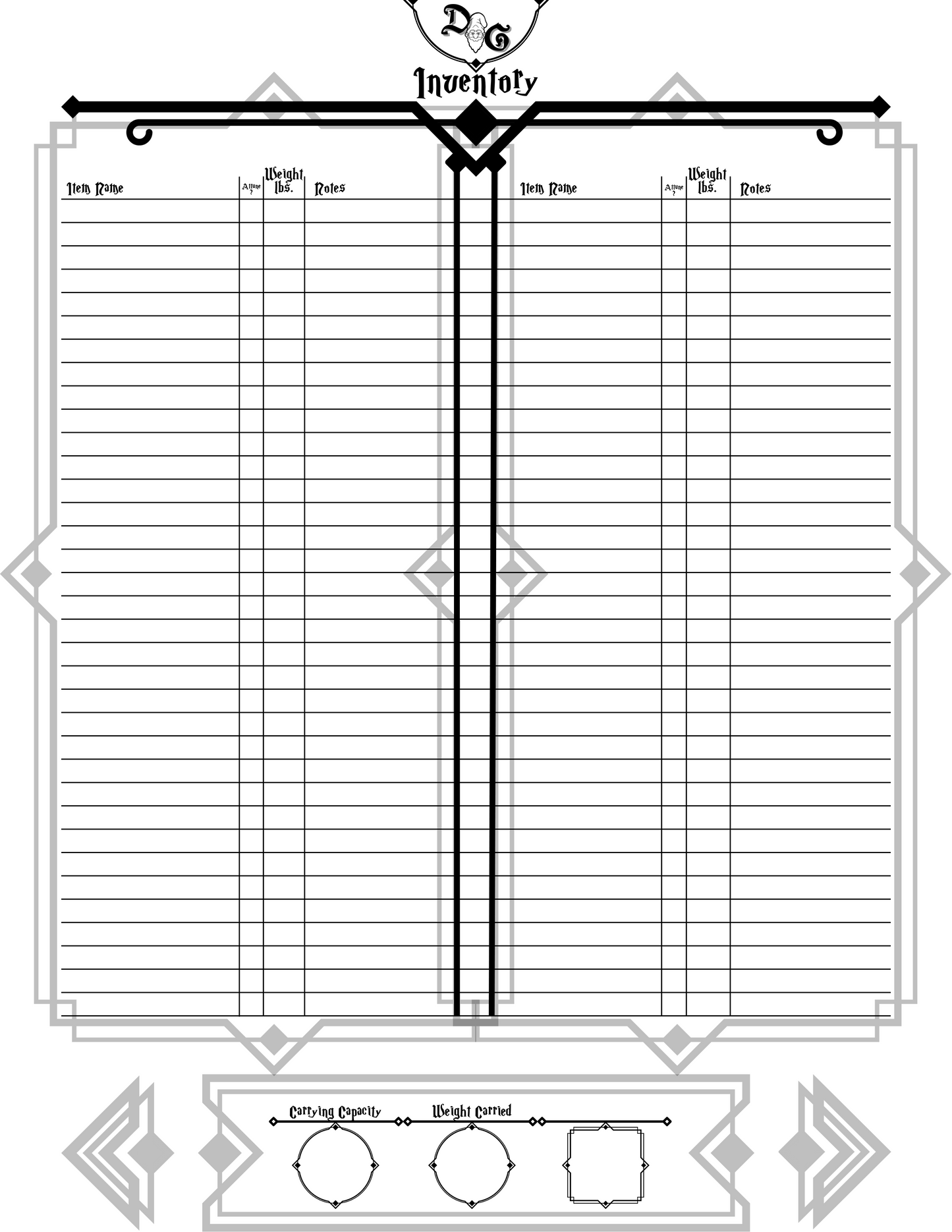 Dungeons & Gnomies 5e Character Sheet - Digital Download