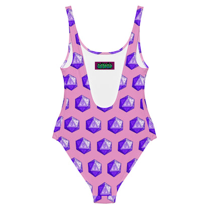 Lilac/Amethyst Gnomies D20 One-Piece Swimsuit