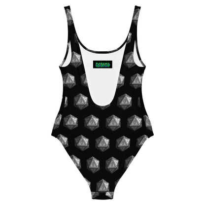 Black/Steel Gnomies D20 One-Piece Swimsuit