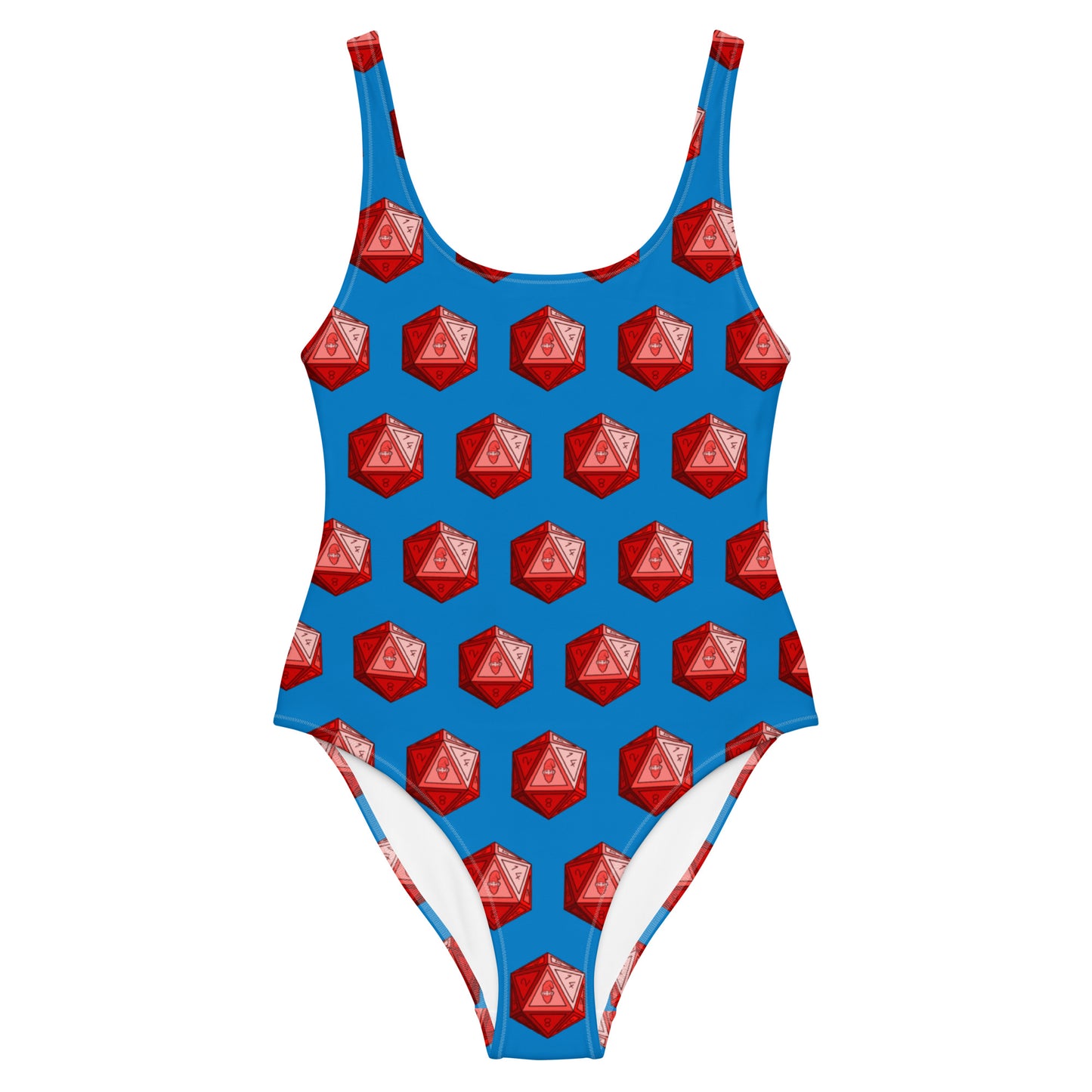 Blue/Ruby Gnomies D20 One-Piece Swimsuit