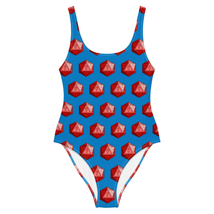 Blue/Ruby Gnomies D20 One-Piece Swimsuit