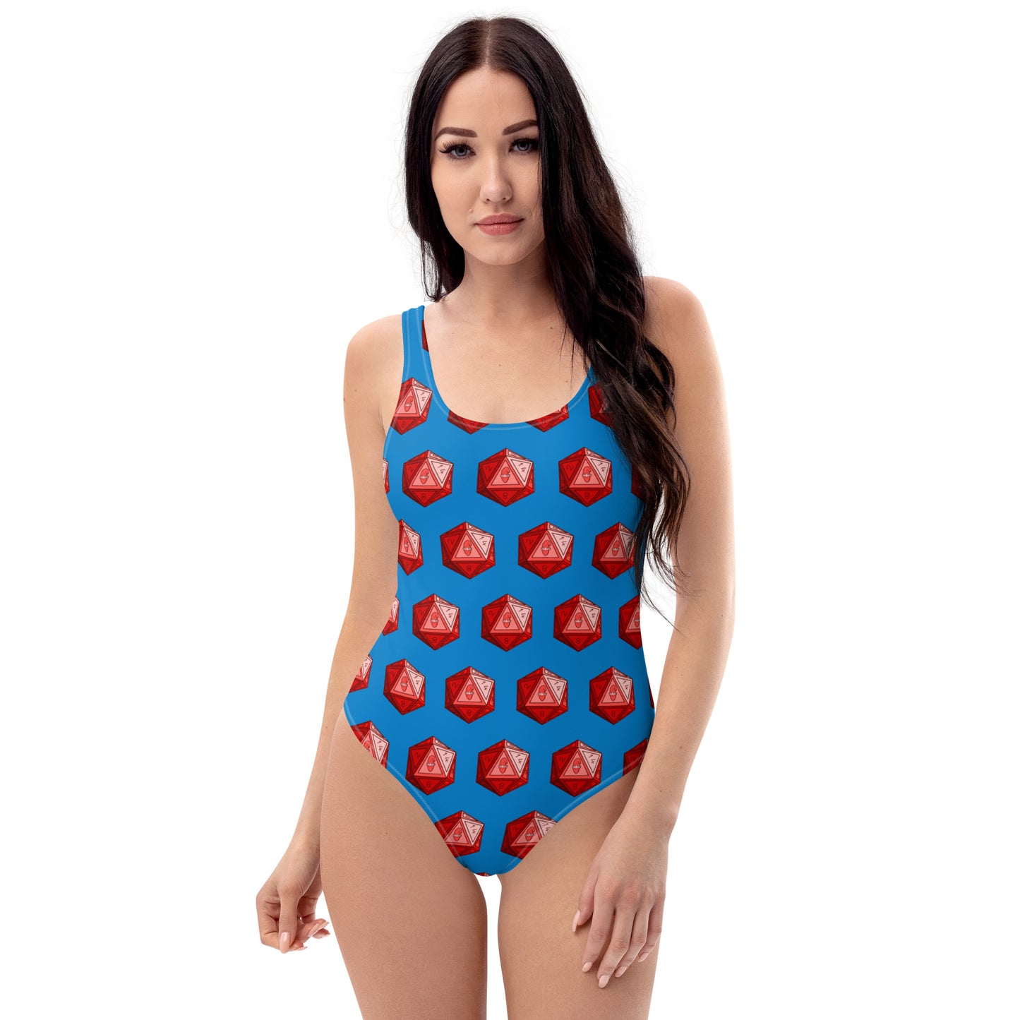 Blue/Ruby Gnomies D20 One-Piece Swimsuit