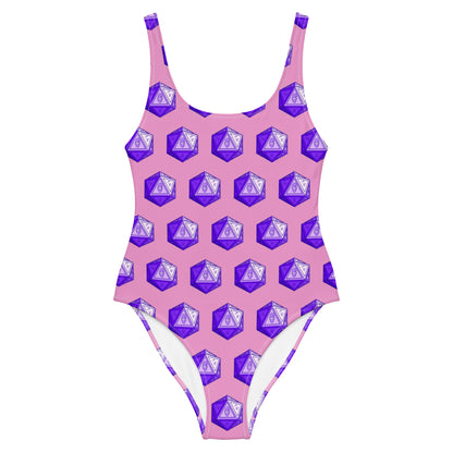 Lilac/Amethyst Gnomies D20 One-Piece Swimsuit