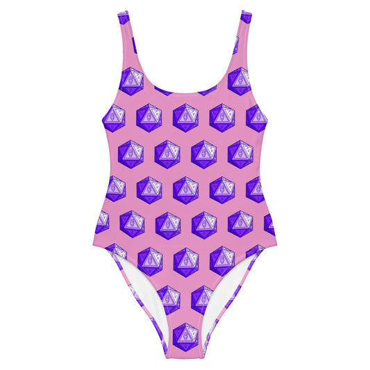 Lilac/Amethyst Gnomies D20 One-Piece Swimsuit