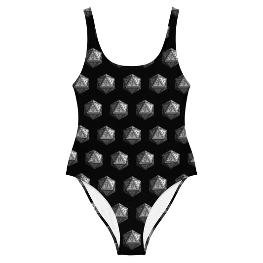 Black/Steel Gnomies D20 One-Piece Swimsuit