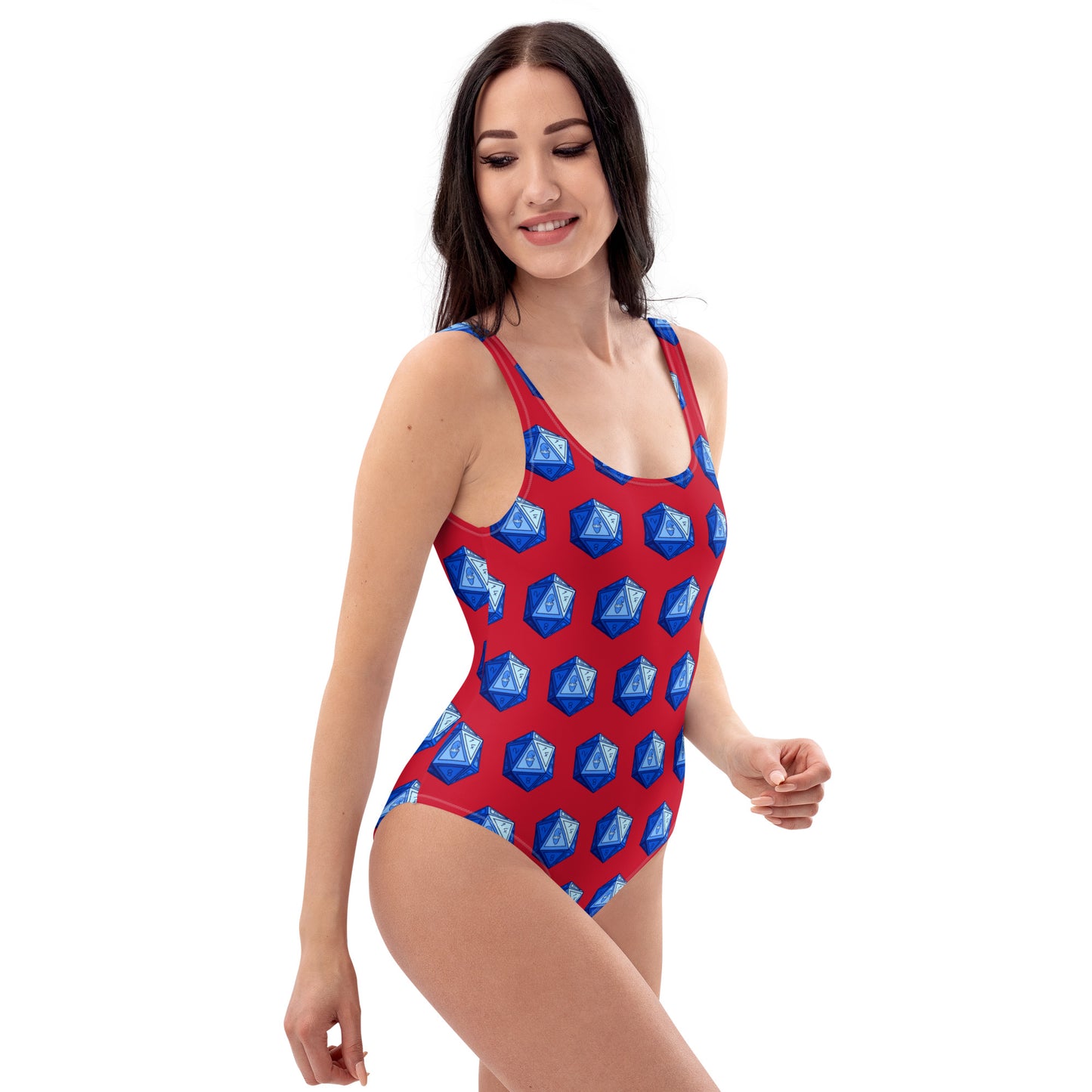 Red/Cobalt Gnomies D20 One-Piece Swimsuit