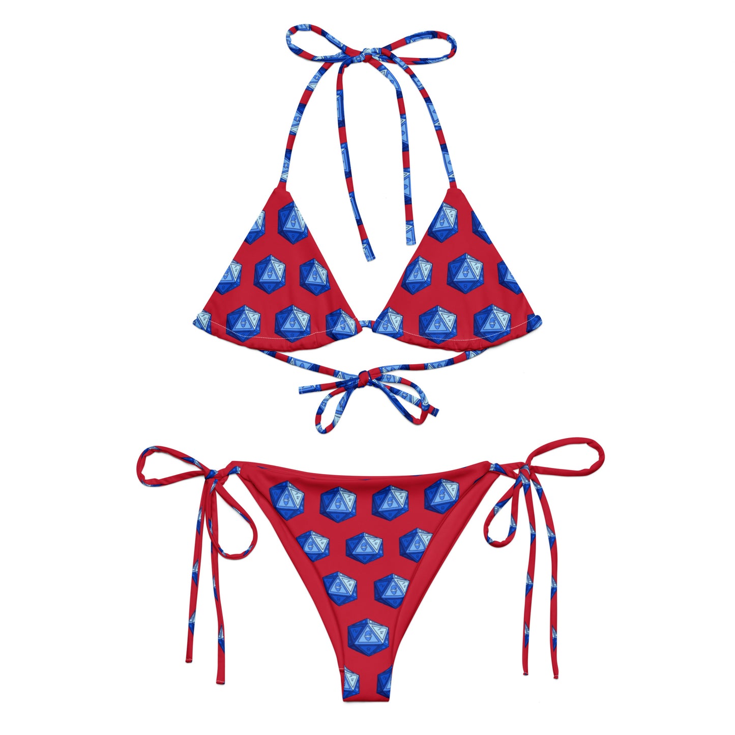 Red/Cobalt Gnomies D20 Bikini Set