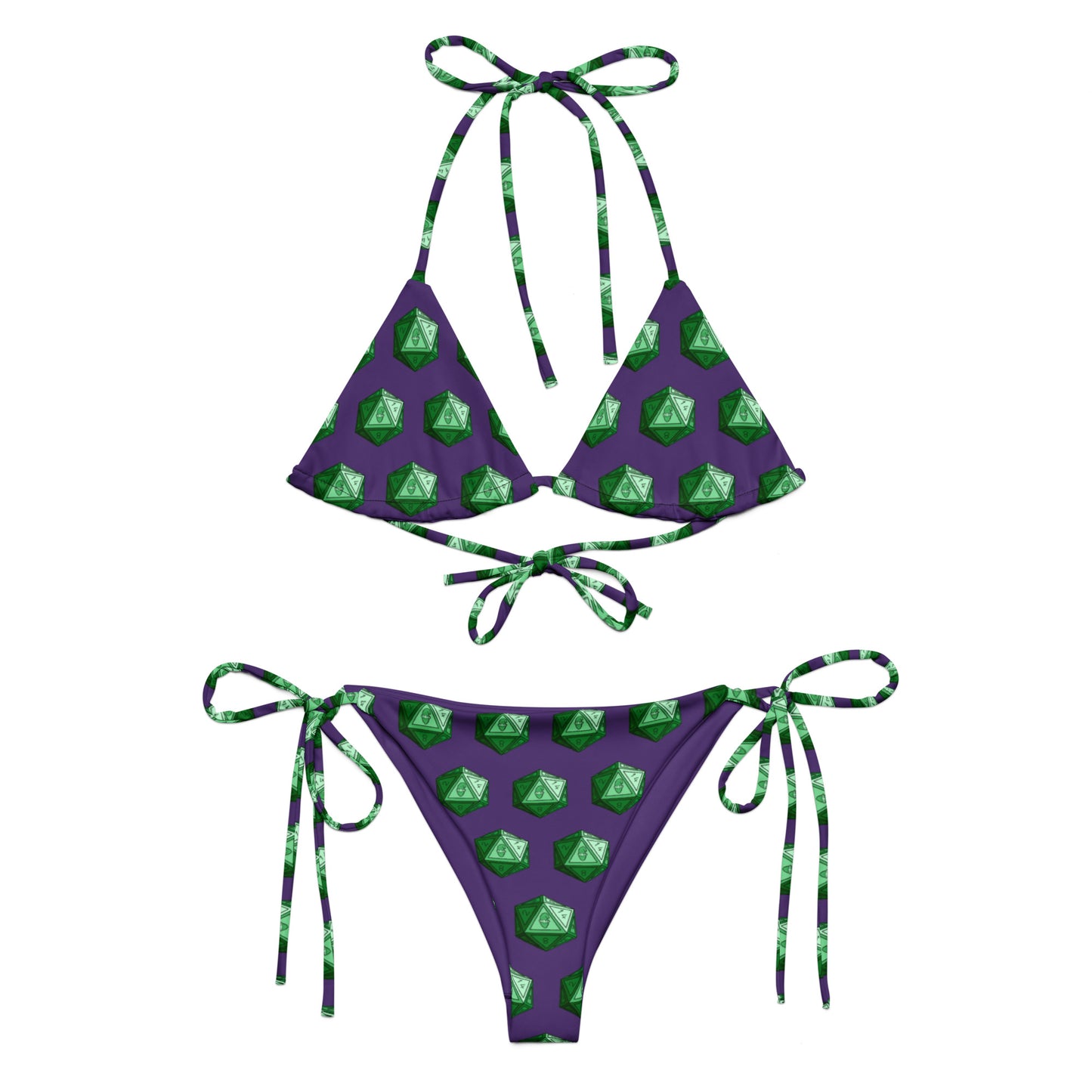 Purple/Emerald Gnomies D20 Bikini Set