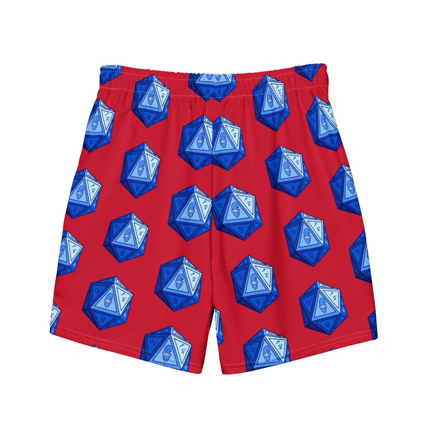 Red/Cobalt Gnomies D20 Swim Trunks