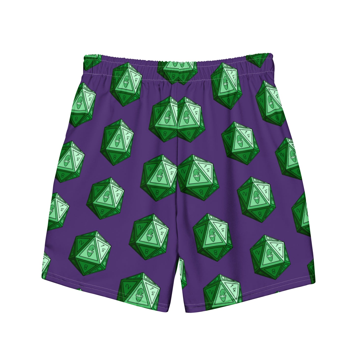 Purple/Emerald Gnomies D20 Swim Trunks