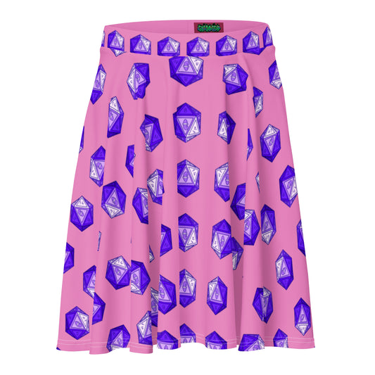 Lilac/Amethyst Gnomies D20 Skater Skirt