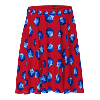 Red/Cobalt Gnomies D20 Skater Skirt