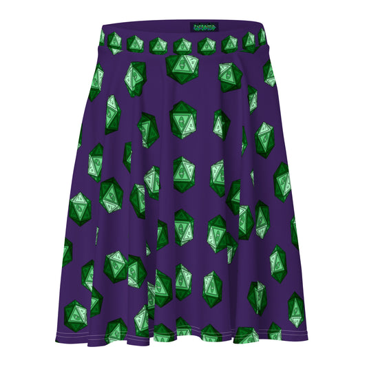 Purple/Emerald Gnomies D20 Skater Skirt