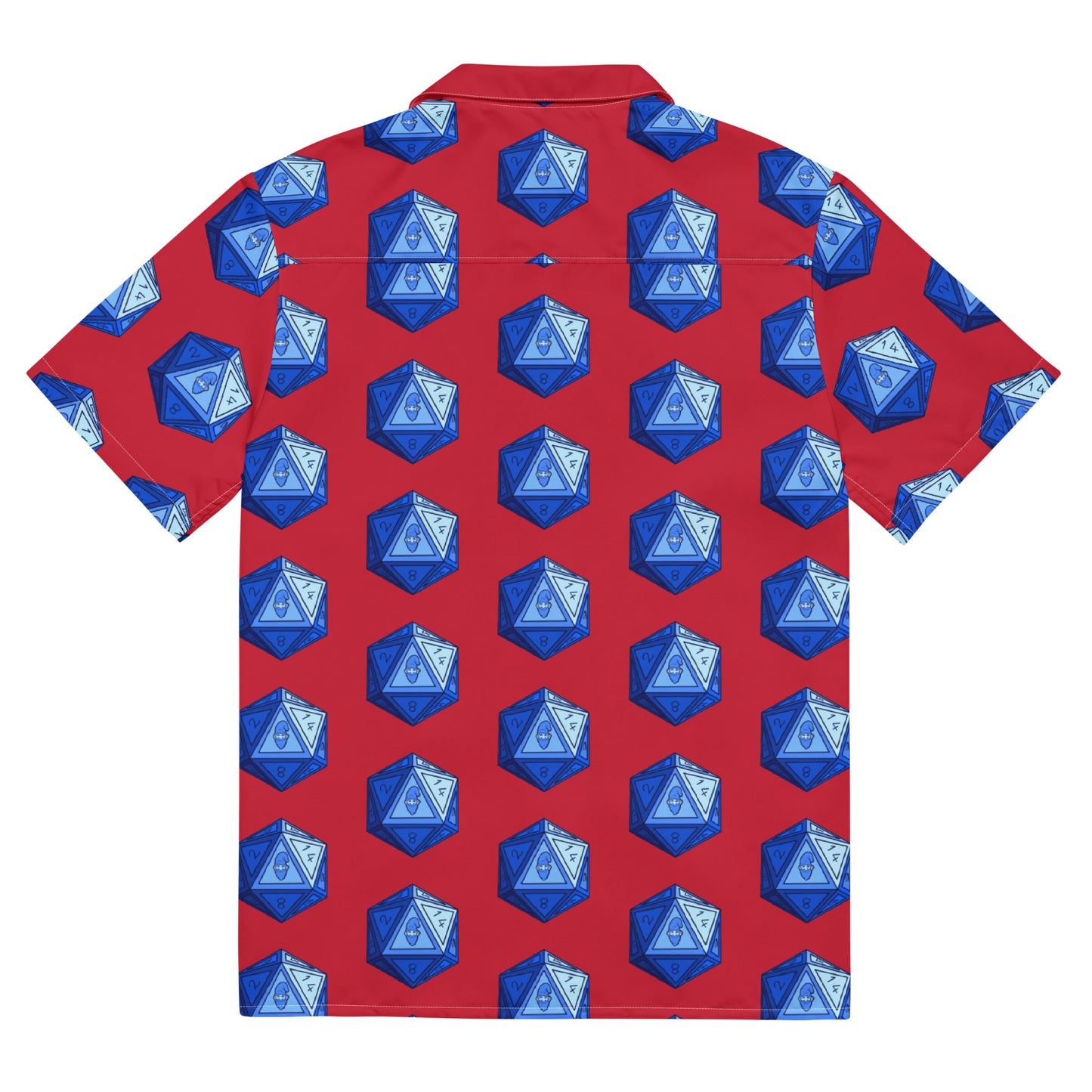 Red/Cobalt Gnomies D20 Button Shirt