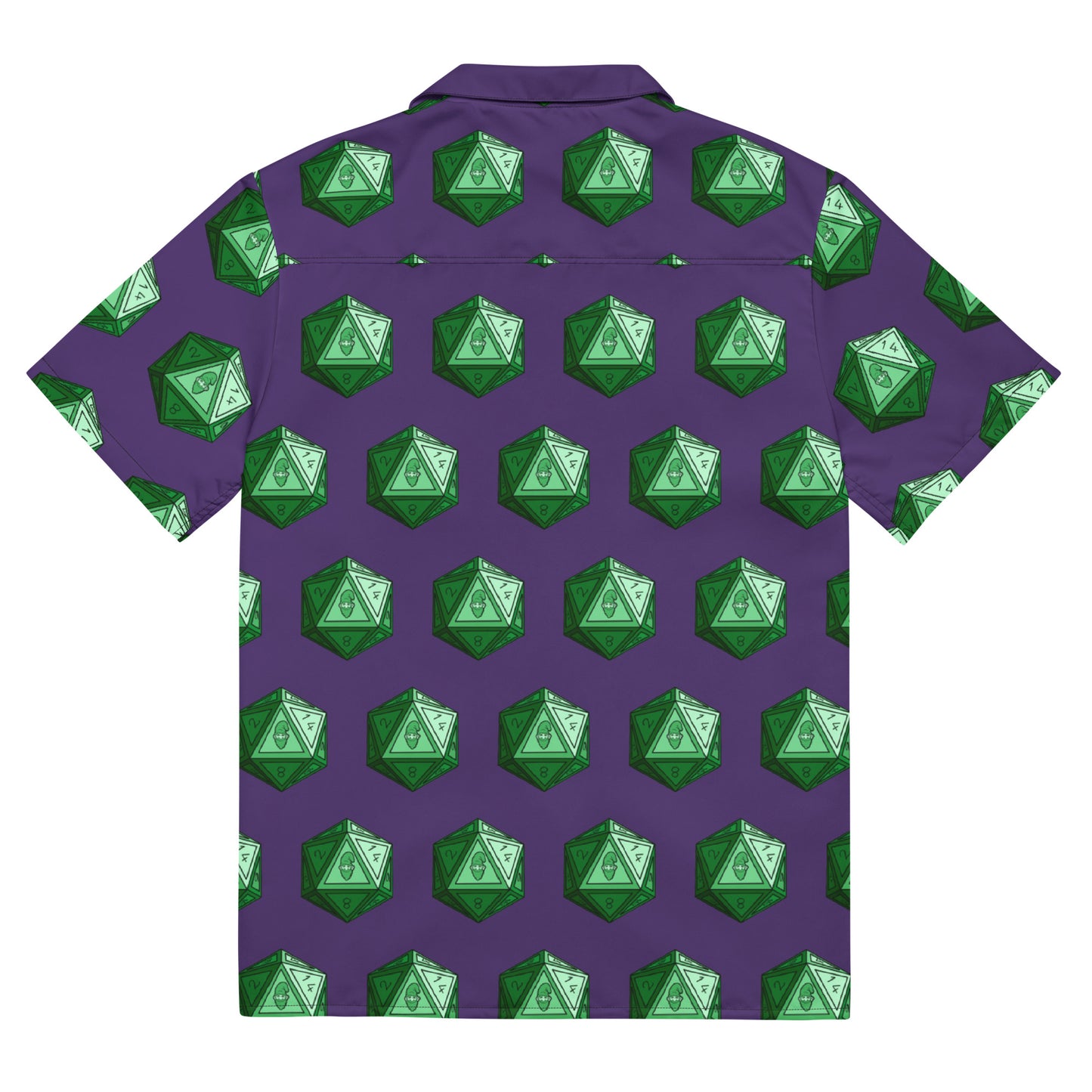 Purple/Emerald Gnomies D20 Button Shirt