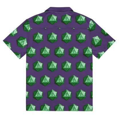 Purple/Emerald Gnomies D20 Button Shirt