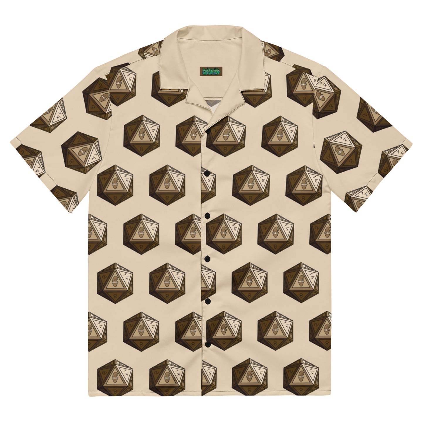 Khaki/Bronze Gnomies D20 Button Shirt