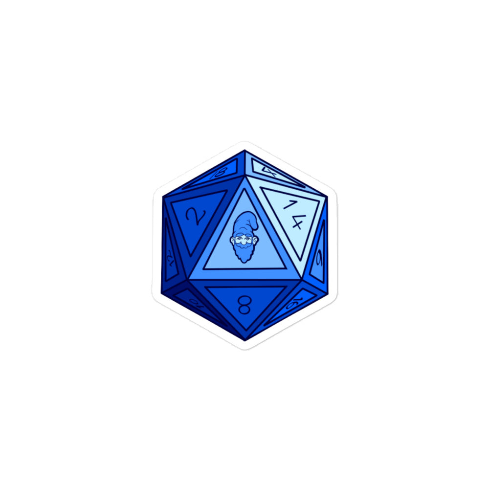 Cobalt Gnomie D20 Bubble-free Sticker