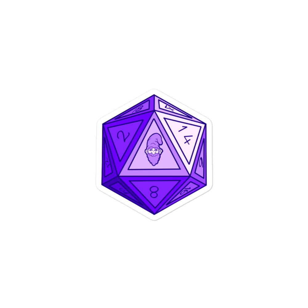 Amethyst Gnomie D20 Bubble-free Stickers