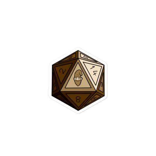 Bronze Gnomie D20 Bubble-free Sticker