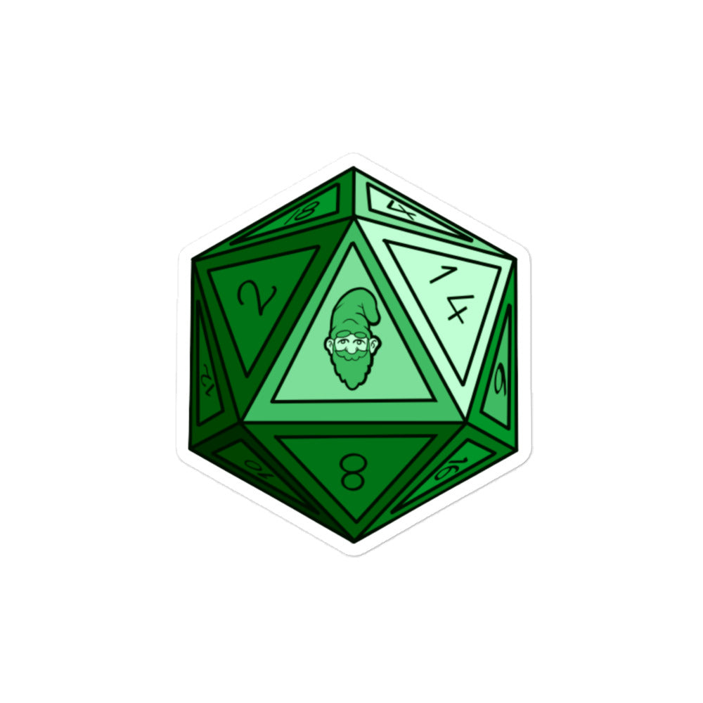 Emerald Gnomie D20 Bubble-free Sticker