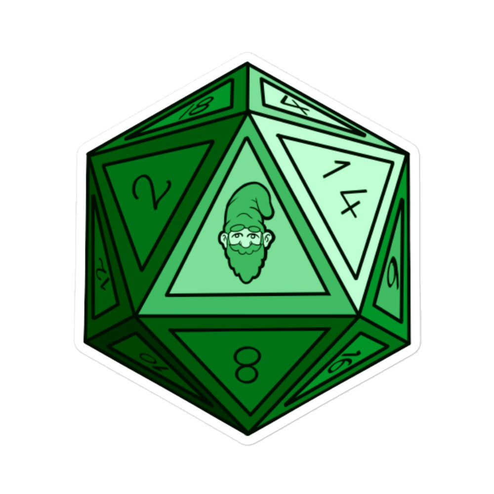 Emerald Gnomie D20 Bubble-free Sticker